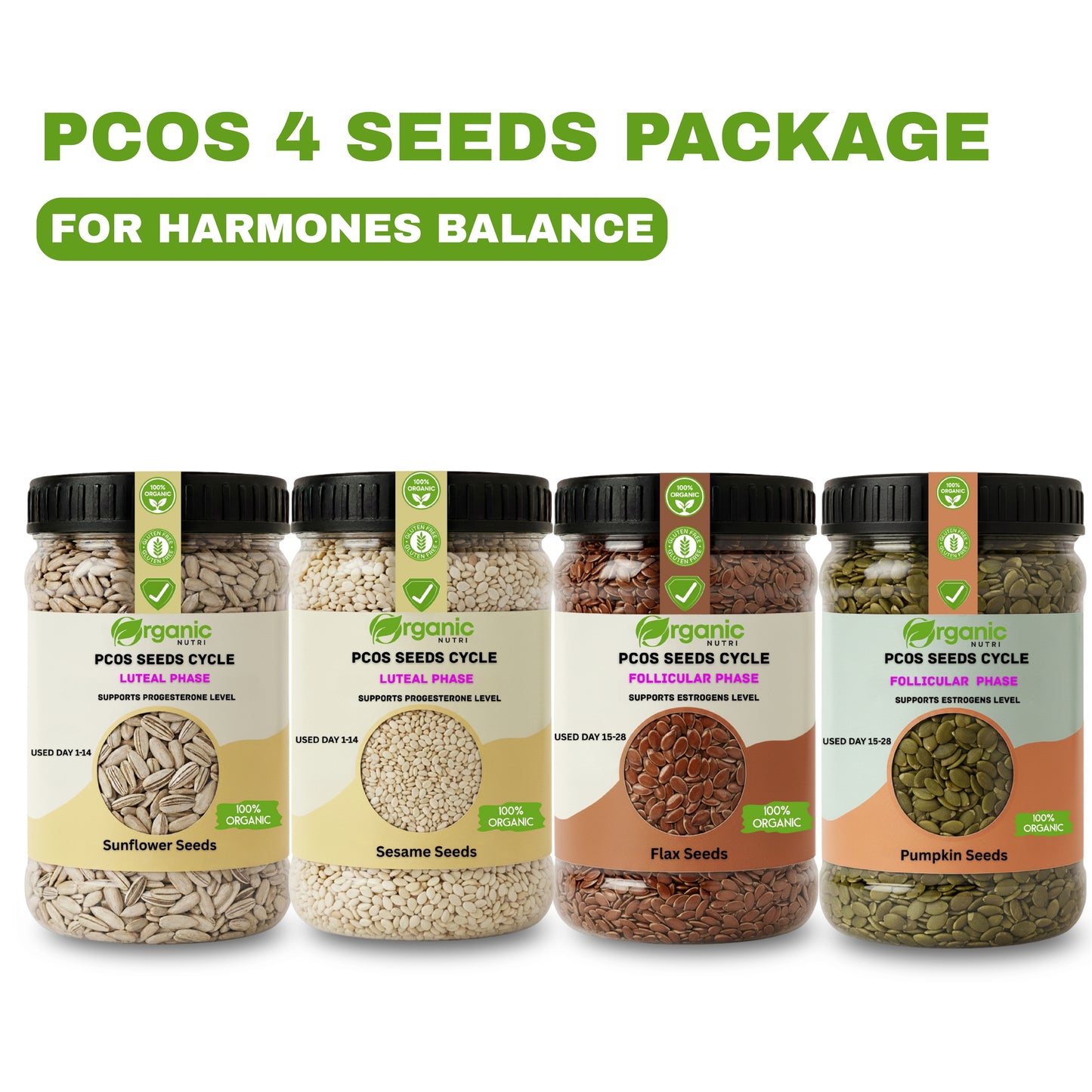 PCOS Seed Cycling 4 Seeds Package